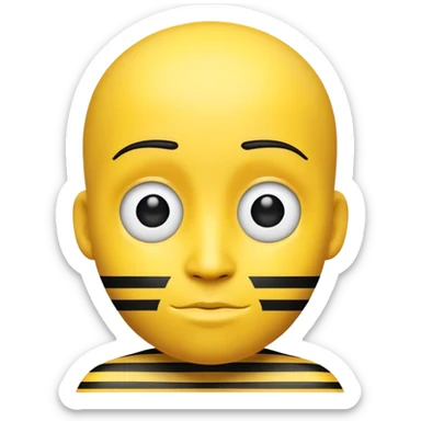 A robber emoji a yellow person with black white stripes and yea sticker