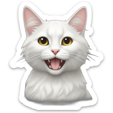 Un chat de poil blanc noir et toux sticker