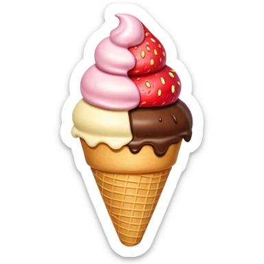 two or three scoops stacked in a cone sticker
