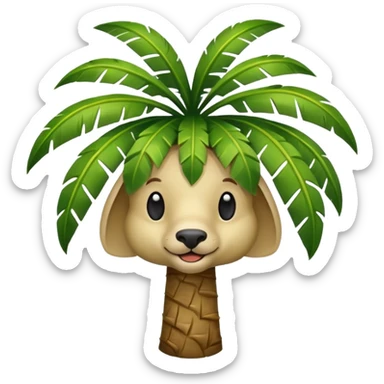 un animal avec une coupe de palmier sticker