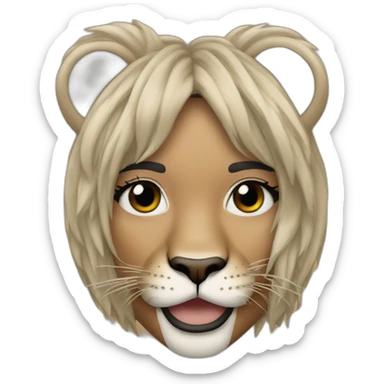 Kylie Jenner wearing a lion head dress sticker