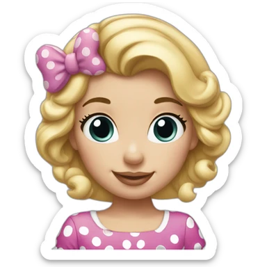Minnie Mouse girl with blonde hair sticker