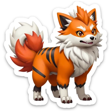 Zigzagoon-Arcanine-Zorua-Zangoose-Hybrid (Full body) sticker