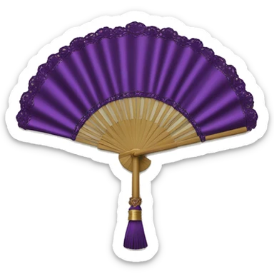 dark purple rococo hand fan sticker