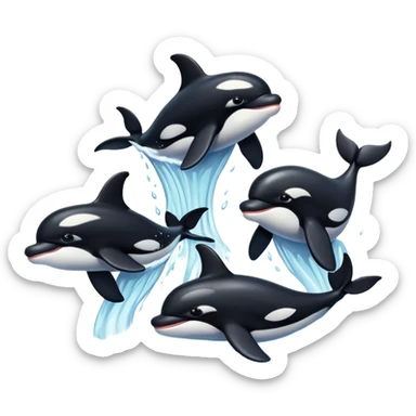 orca squad, 5 oras working in team sticker