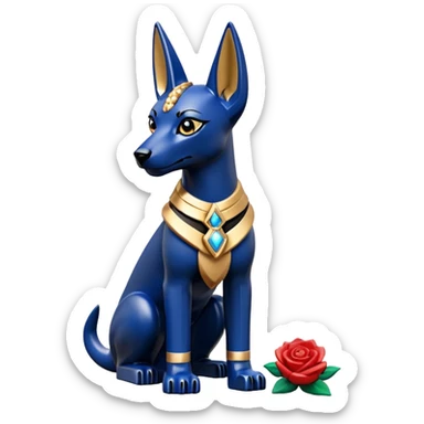  Short-eared Lego Black lapis rose-gold beautiful female anubis puppy floor statue posed  sticker