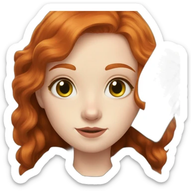 gryffindor Redhead with green eyes pale skin with freckles reading a book sticker