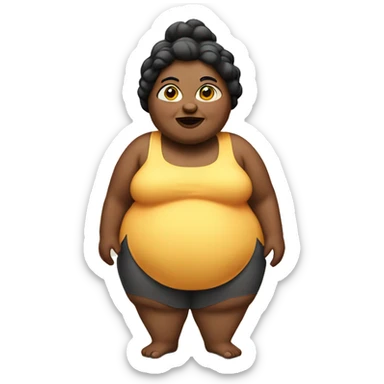 Fat lady in langere sticker