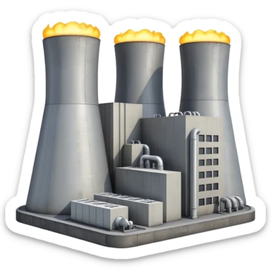 realistic nuclear power  plant with 6 power units sticker