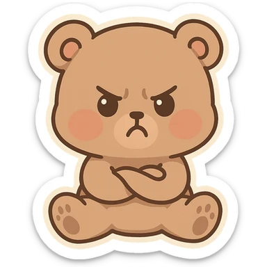 Chibi Bear Pout (angry but cute) sticker
