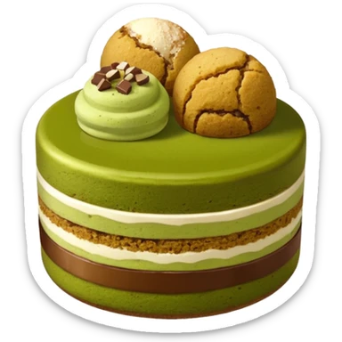 biscuit balls with matcha/chocolate/tiramisu topping + crumbs topping sticker