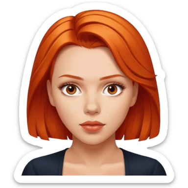 scarlett johansson, orange red sticker