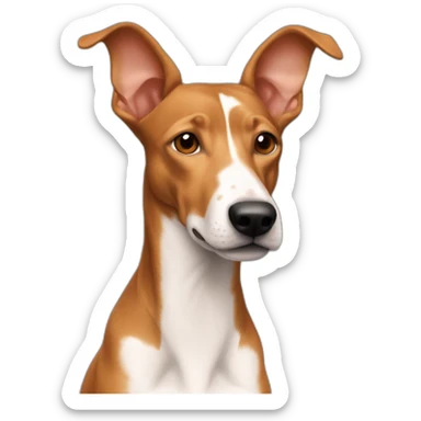 Hombre pelo corto con podenco marrón sticker