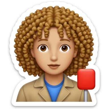 curly haired solo portrait sticker