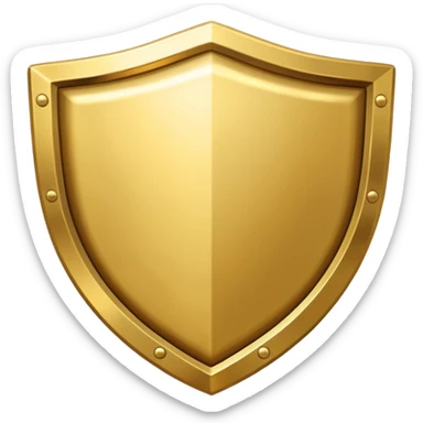 Gold shield with trophy shine sticker