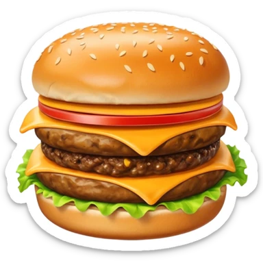 i want the Gooey Cheeseburger in 5–20° gentle bird’s-eye angle

 sticker