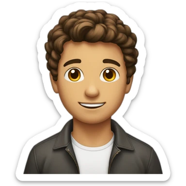 Garçon brun aux cheveux court avec des tâche de rousseur sticker