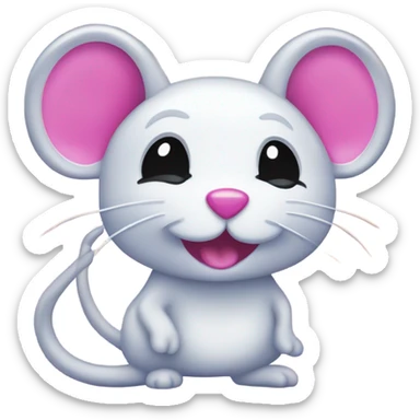 Lisa frank glitter mouse with daisy  sticker