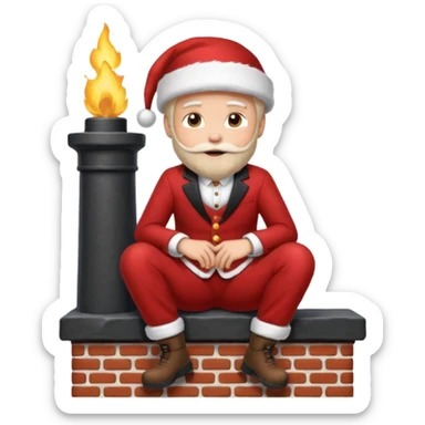 Cristmas male sit down on a chimney sticker