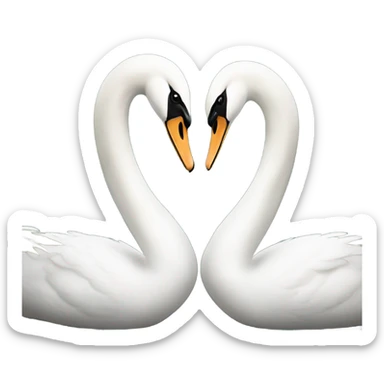 Two swan kissing sticker