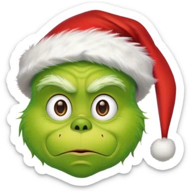 The grinch with santa hat sticker