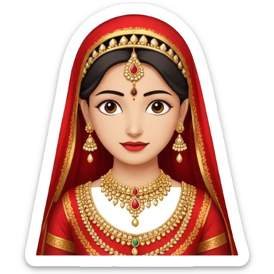 North indian bride getup. sticker