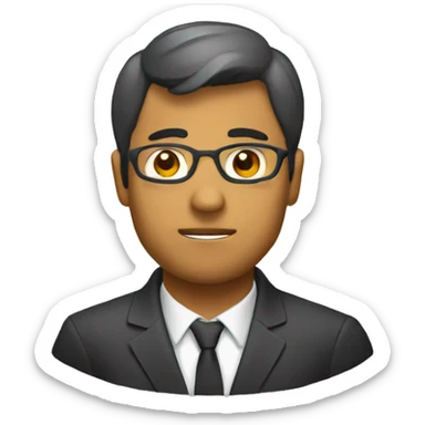 persona pensando en estrategia sticker