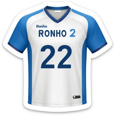 White football jersey at the back with number 22 and my name RONIHO  sticker