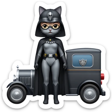 Ornate but stealth 1918 Darth Vader Cat Woman Rolls Royce Grumman mail truck sticker