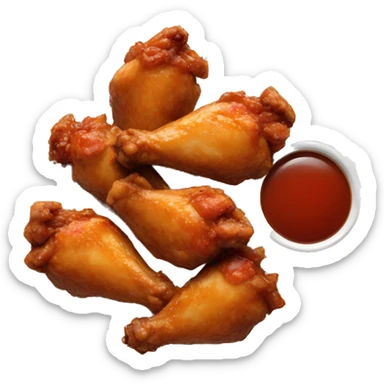5 Chicken wings flats and drums on a white plate sticker