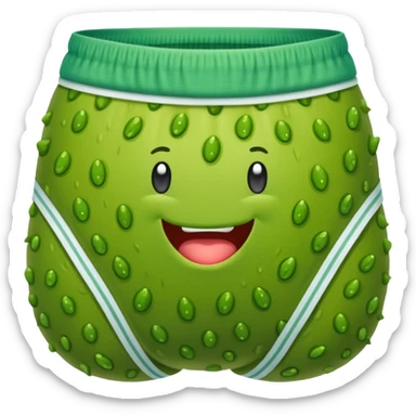 A pickle with underwear on sticker