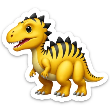 Dinosaurio amarillo con rayas negras sticker