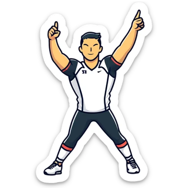 Determined athlete in victory pose sticker