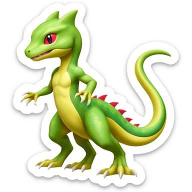 Mewtwo-Salandit-Treecko-Kecleon-Fakémon-Pokémon-hybrid-creature (full body)  sticker