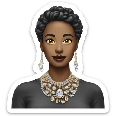 Hyper Realistic beautiful lady wearing expensive jewelry sticker