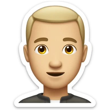 Buzz cut man full body small eyes sticker