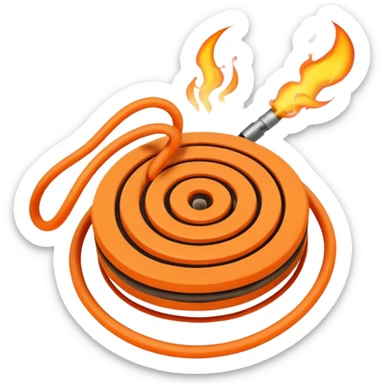a burning mosquito coil spinning in the place of a selling fan. sticker