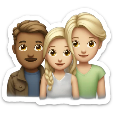 White Family with oldest boy of 5, middle son of 3 and girl of 1 sticker