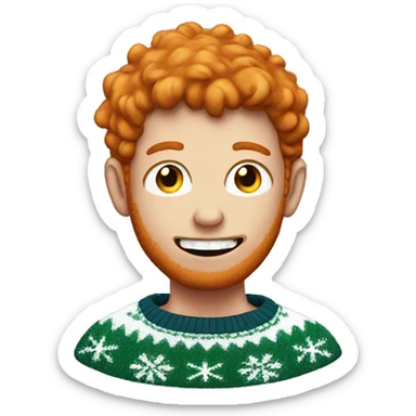 An ugly ginger teen with a dirty Christmas jumper sticker