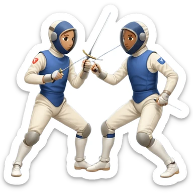  a fencing duel with epees sticker