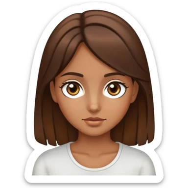 Brown haired, big dark brown eyes, bronz tan girl sticker