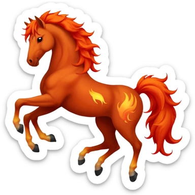 red fire horse with front leg upside  sticker