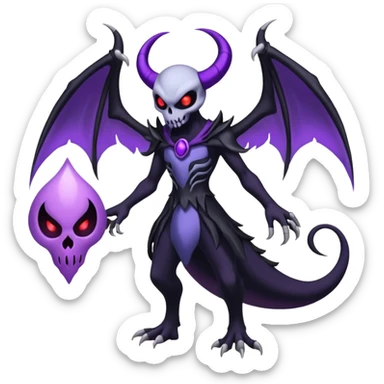 Gothic evil Duskull-Darkrai-Lunala-Dhelmise-fusion (full body) sticker