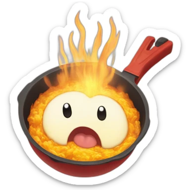 calcifer from howl's moving castle eat scrambled eggs sticker