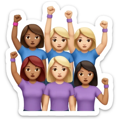 this are just a bunch of women, why this should be a good symbol for feminism? could there be a raised fist including typical feminism symbolic language? sticker