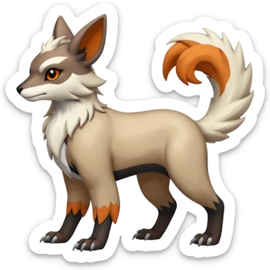 Shiny Brown Orange Bronze Black Grey White Beige Linoone-Absol-Trico-Hybrid (Full body) sticker