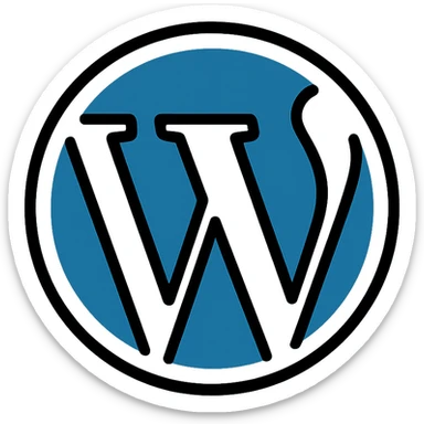 WordPress logo in official blue and white color scheme sticker