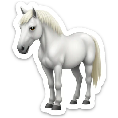 A white horse sticker