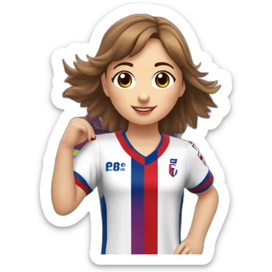 niña futbolista del equipo  SD.Eibar en el estadio Ipurúa. la camiseta es la número 4  sticker