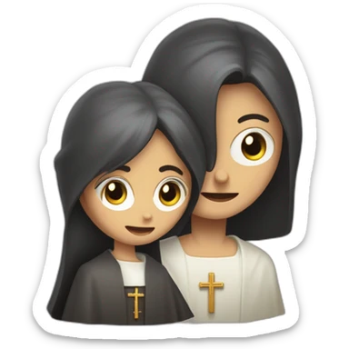 mujer y sacerdote con crucifijo película el exorcista sticker